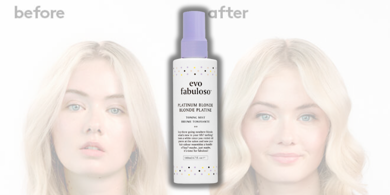 new product alert! evo's fabuloso platinum blonde toning mist